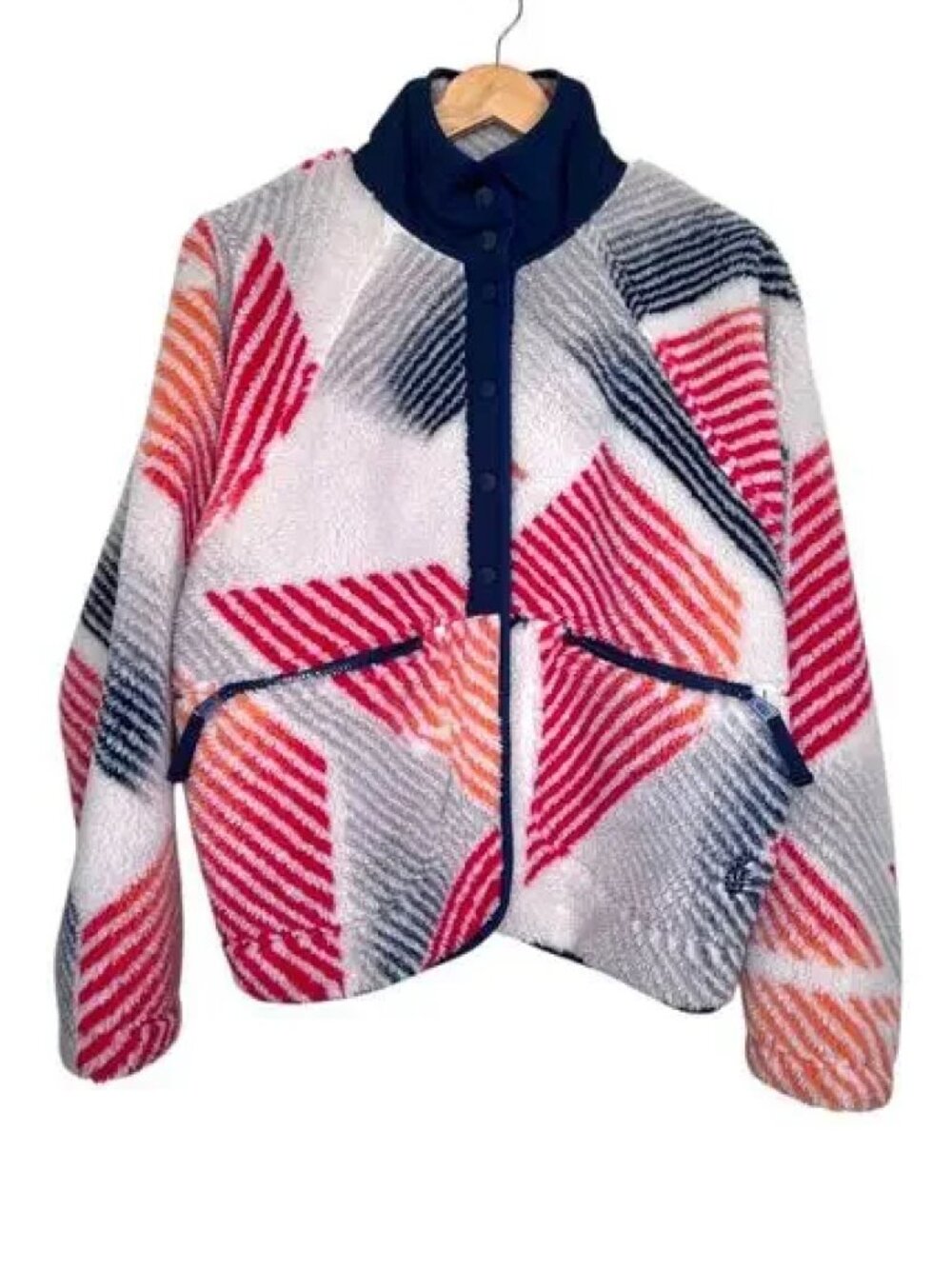 FP Movement by Free People Hit the Slopes Sherpa Jacket Geometric Abstract Print